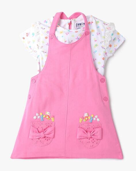 Dungaree with Floral Print T-Shirt