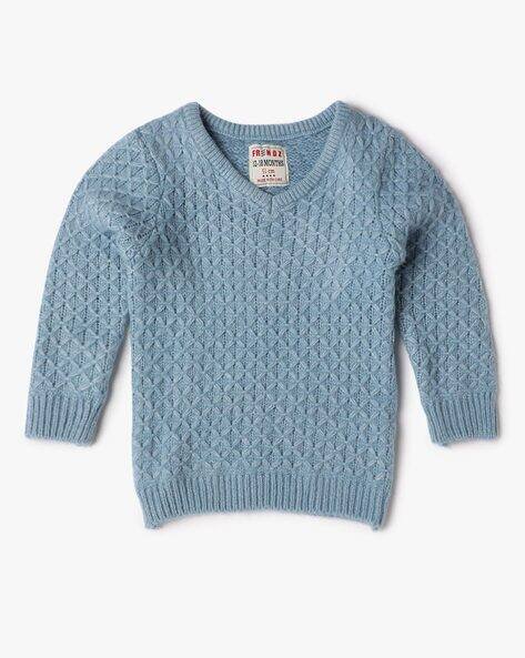 Girls Geometric-Pattern V-Neck Pullover