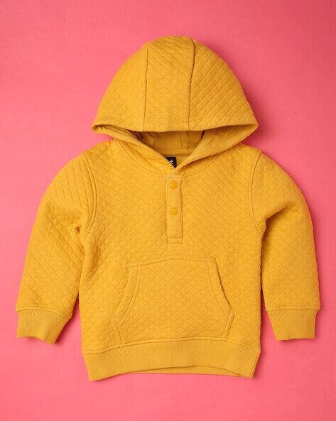 Quilted Hoodie with Half Placket