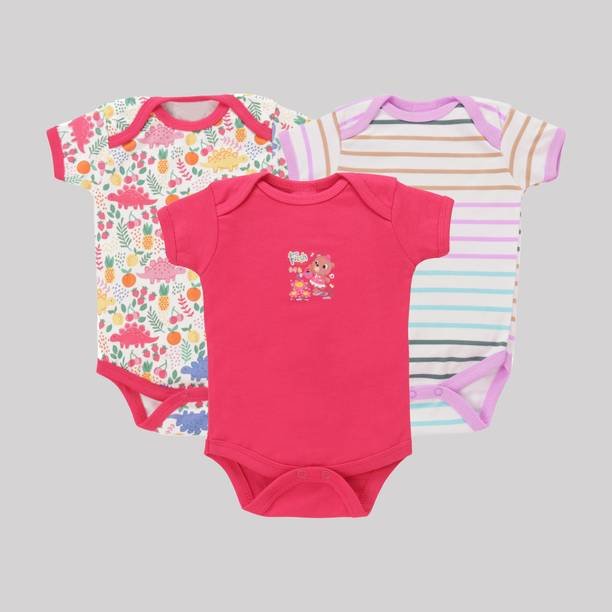 Romper For Baby Boys & Baby Girls Casual Self Design Wo...
