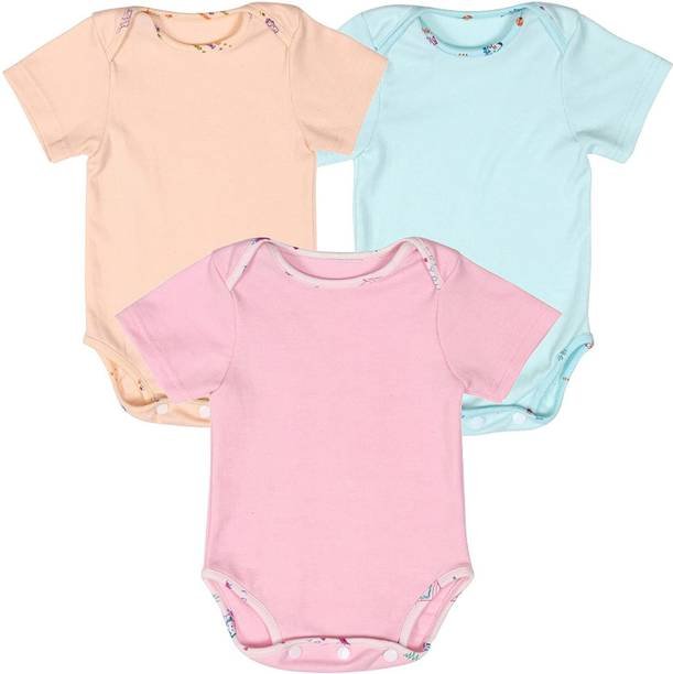 Romper For Baby Boys & Baby Girls Solid Cotton Blend