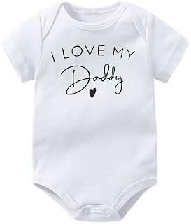 Lillypupp I love my Daddy baby romper onsie for newborn baby boy and girl. Gift for father and husband.