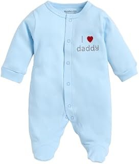 WONDERCHILD Full Sleeve Romper with Cap, Cotton Baby Bodysuits | Rompers | Onesies | Sleepsuit | For Newborn Baby Gifting