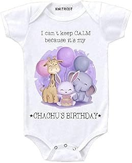 Sponsored Ad - KNITROOT Chachu Bua Special Unisex Baby Romper Half Sleeve Envelope Neck I Can't Keep Calm Because It's My ...