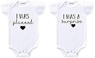 Sponsored Ad - KNITROOT Unisex Baby Romper Half Sleeve Envelope Neck I Was a Surprise(KTSBR10-1,0-3 Months,White)