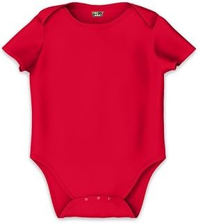 Bouncy Toonz New Born Baby Clothes - Boys & Girls - Rompers 0-3-6-9-12 Months - Ideal for Summer & Winter (plainbsuit-red-...