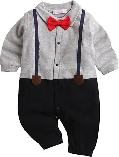 Hopscotch Boys Gray Solid Full-Sleeve Romper