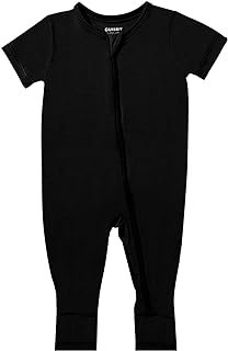 GUISBY Rayon Made from Bamboo Baby Pajamas, Summer Short Sleeve Footless Rompers, 2 Way Zipper Sleeper