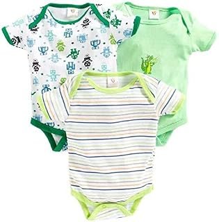 Baby cry 100% Cotton Baby Bodysuit Short Sleeve Half Romper Pack of 3 Soft & Comfortable for Kids