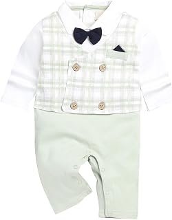 Hopscotch Unisex Cotton Unisex Plaid Print Romper in Green Color