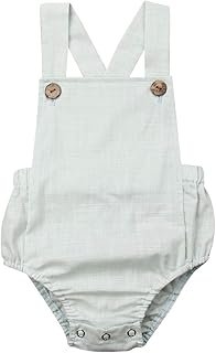 Sponsored Ad - doublebabyjoy Newborn Baby 1 Piece Summer Romper Baby Girl Boy Solid Color Jumpsuit Sleeveless Backless Ove...