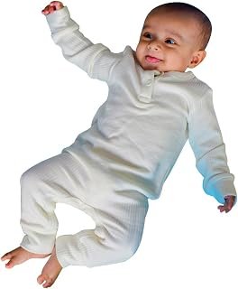 Nino Bambino White Color Full Sleeve Thermal Romper For Unisex Baby (Baby Boy & Baby Girls)