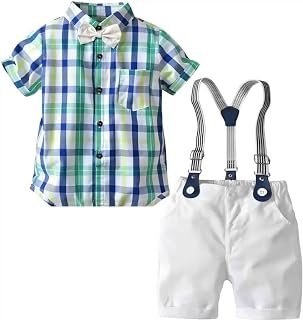 BLECKZ SOMEAK Baby Boys Cotton and Spandex Printed Half Sleeves Applique Bow Solid Romper