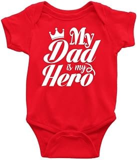 Printmate Cotton Dad Is My Superhero Half Sleeve Unisex Kids Romper For Baby Boys And Girls - C746