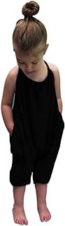 Darkyazi Baby Cute Summer Jumpsuits for Girls Kids Backless Harem Strap Romper Jumpsuit Toddler Pants Size 2-8Y