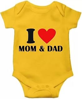 BRANDPOINT. I Love Mom & Dad Printed Half Sleeve Unisex Baby Romper | Onesies & Baby Rompers for New Born Baby Boys & Girl...