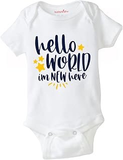 baby wish Baby Clothes Bodysuits Newborn Romper Half Sleeve Unisex Romper Hello World I Am New Here