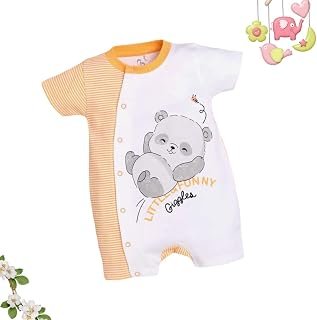 BabyGo Half Sleeves Baby Romper| 100% Cotton Rompers for New Born Baby| Jumpsuits for baby Boys & Girls| Onesies| 0-3M| 3-...