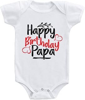 American Apple Unisex Baby Romper/Onesie Organic Cotton Soft Baby Birthday Printed Quotes/Bodysuit Half Sleeve Envelope Ne...