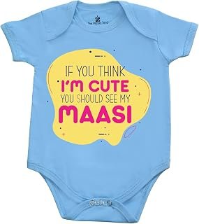 Sponsored Ad - THE PEPPY TEND I'm Cute You Should See My Maasi Baby Unisex Onesie-Romper Half Sleeves Regular Fit