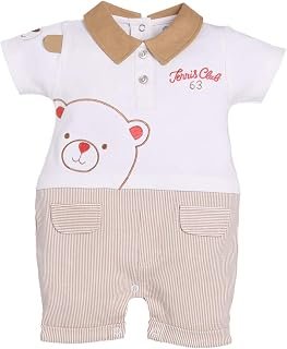 BabyGo 100% Cotton Romper/Summer clothes/Creeper/new born/infent wear/for baby Boys (3-6 Months, BEIGE)