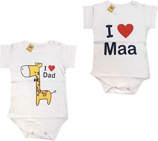 Fareto Baby Boy's & Girl's Body Suit | Romper | Clothing Set | Gift Pack (Pack of 2) (0-6 Months)