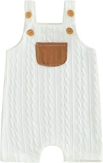 Tsnbre Newborn Baby Boy Girl Summer Outfits Ribbed Knitted Romper Baby Overalls 0 3 6 12 18 Month Neutral Infant Clothes