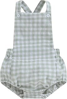 doublebabyjoy Newborn Baby 1 Piece Summer Romper Baby Girl Boy Solid Color Jumpsuit Sleeveless Backless Overalls Outfits