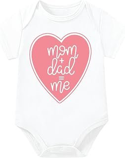 Lillypupp unisex pure cotton new born baby romper onesie bodysuit dress with funny baby quote mom + dad = me for baby girl...