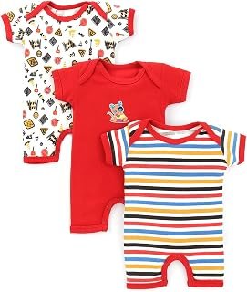 TINIBERRY BABY 100% Cotton Romper/Bodysuit Outfit for Baby Boys & Girls Set of 3