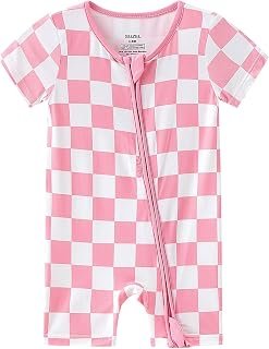 SUZEL Baby Romper Viscose from Bamboo Infant Boys Girls Zipper Short Sleeve Jumpsuits - 0-24 Months