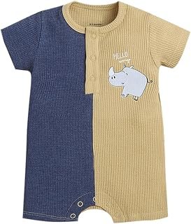 Hopscotch Boys Cotton Rompers In Multi Color