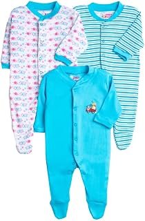 BABY STATION Cotton Front Open Long Sleeve Unisex Rompers/Sleepsuits/Jumpsuit/Night Suits for Baby Boys & Girls, Infants, ...