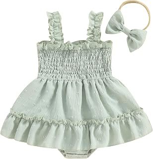 mlpeerw Newborn Baby Girl Floral Sleeveless Romper Dress Summer Clothes Infant Outfit