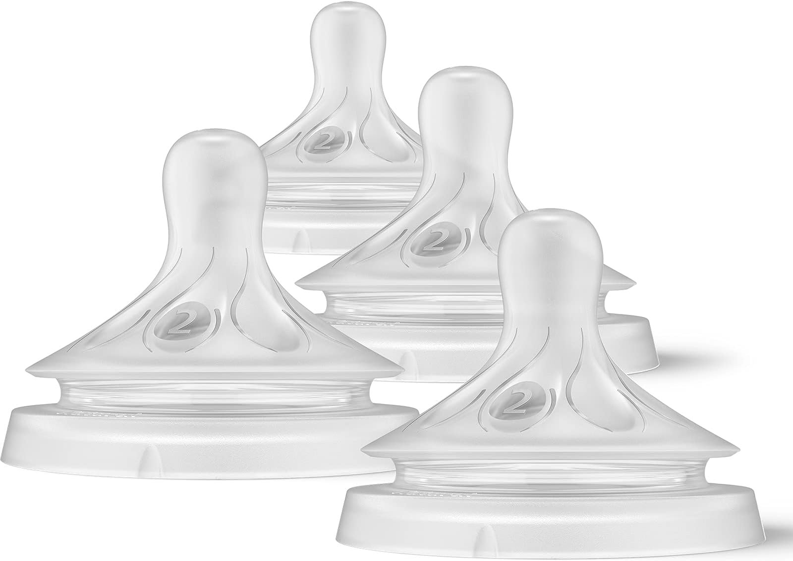 Philips AVENT Natural Response Baby Bottle Nipples Flow 2, 0M+, 4pk, SCY962/04