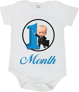 Sponsored Ad - TEE POP 1 Month birthday special baby romper/onesie Boss Baby