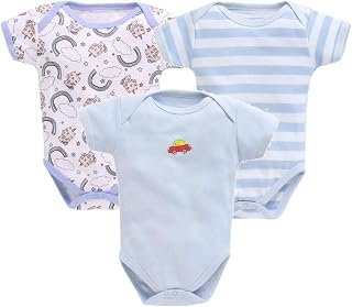 EIO New Born Baby Romper Body Suits Jump Suit for Boys and Girls Set of 3