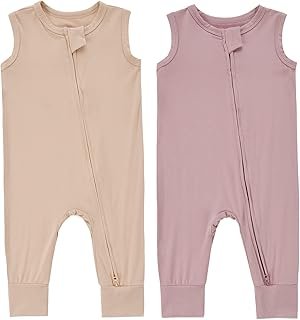 Baby Sleeveless Romper Zipper Toddler Summer Jumpsuit Rayon from Bamboo Outfits Infant Footless Pajamas 0-24m