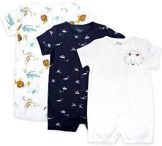 Minicoco Baby Infant Boys Short Sleeve Rompers Jumpsuits One-Piece Cotton Outfits for Toddler