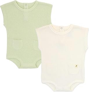 TuddyBuddy 100% Organic Cotton Ribbed Onesies/Bodysuits/Rompers for Baby