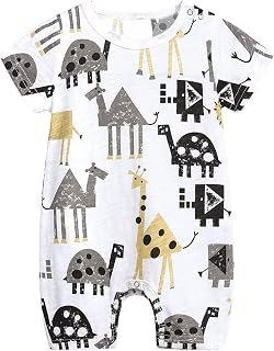 Simplee kids Baby Boy Outfits Short Sleeve Clothing Set Print Cartoon Baby Summer Romper
