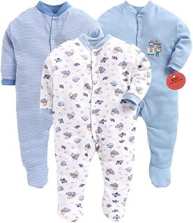 EIO 100% Cotton Rompers/Sleep suits/Jumpsuit/Night Suits for Baby Boys & Girls, Infants, New Born pack of 3