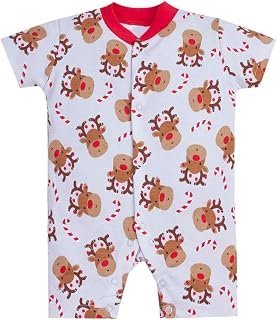 Hopscotch Unisex Pure Cotton Animal Print Romper In White Color