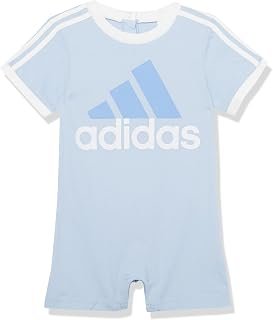 adidas baby-boys Short Sleeve 3- Stripe Shortie Romper