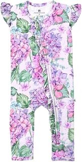 Sponsored Ad - Bums & Roses Bamboo Cap Sleeve Baby Romper | Soft Spandex and Viscose from Bamboo | Two-way Zipper for Easy...