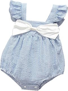 Ding Dong Baby Girl Summer Striped Triangle Romper