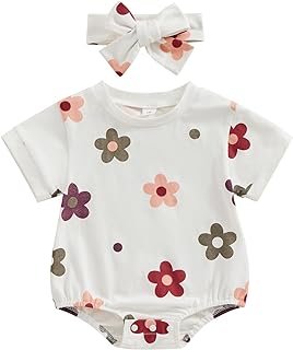 FYBITBO Newborn Infant Baby Girls Clothes Summer Short Sleeve Rompers Bubble Bodysuit Cute Outfit One Piece Clothing