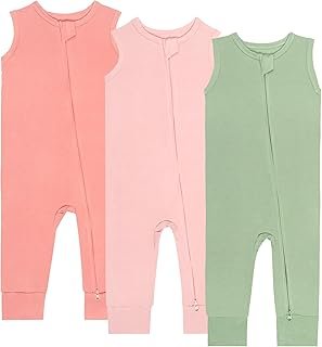Sponsored Ad - Gaiibbt Baby Pajamas Summer Sleeveless 2 Way Zipper Footless Rompers 0-24 Months