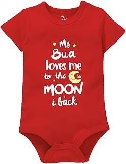 Zeezeezoo My Bua Loves Me to the Moon and Back Newborn Baby Romper Bodysuit Onesie Clothes Dress 0-3 Months