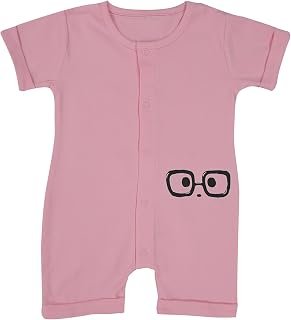 TINY HEAVEN Baby Cotton Romper/Sleepsuit/Bodysuit Outfit | For New Born Boy & Girl, Half Sleeve With Snap Button